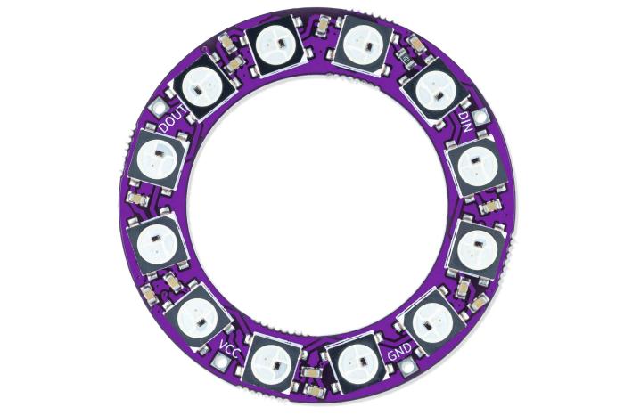 Addressable RGB LED ring with 12 LEDs ø40mm - WS2812B @ electrokit (2 of 3)