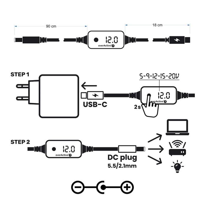 USB-C PD-Trigger ställbar 5-20V med 10 DC-pluggar @ electrokit (2 av 5)