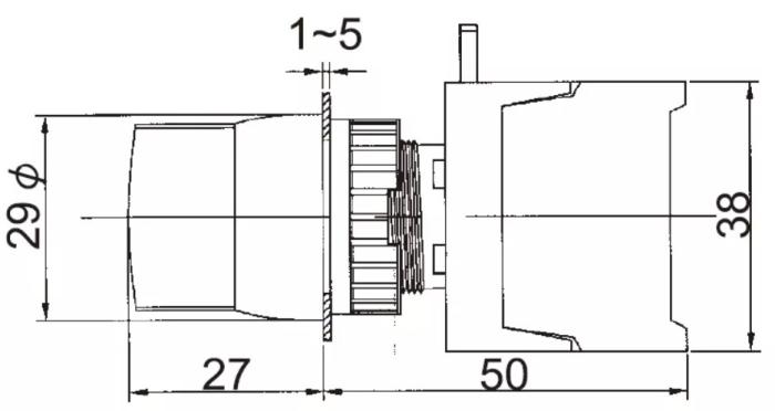 Vridströmbrytare 1-0-2 ø22mm 2xNO 230VAC / 3A IP65 @ electrokit (3 av 3)