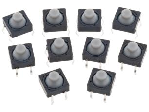 Tactile switches PCB 8x8x5mm soft 10 pcs @ electrokit
