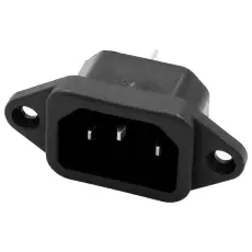 Apparatintag C14 10A 250VAC flatstift @ electrokit