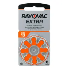 Hörapparatsbatterier 13 Orange Rayovac Extra 8-pack @ electrokit