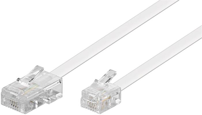 RJ45 till RJ11 modular signal- och telekabel 6m vit @ electrokit (1 av 1)