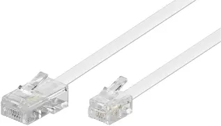 RJ45 till RJ11 modular signal- och telekabel 6m vit @ electrokit