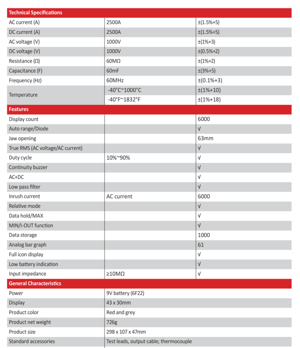 Digital clamp multimeter AC/DC Uni-T UT222 @ electrokit (6 of 8)