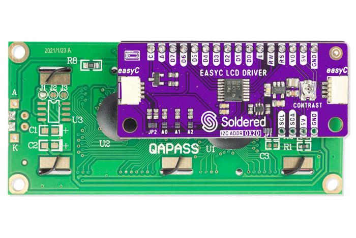 LCD 2x16 tecken vit/blå 3.3V - Qwiic @ electrokit (4 av 4)