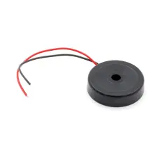Passive piezo buzzer 80dB 4kHz cable &oslash;24x5.5mm @ electrokit