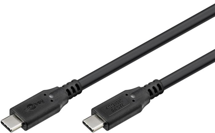 USB-C kabel USB4 Gen3x2 240W 40Gbps 1.0m @ electrokit (2 av 6)