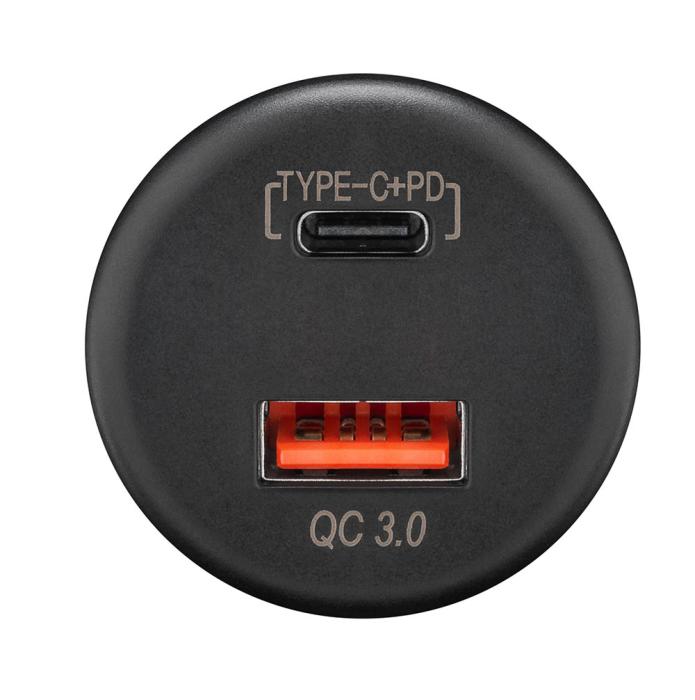 Flush mount charging socket USB-C + A 2x18W 12-24V @ electrokit (3 of 3)