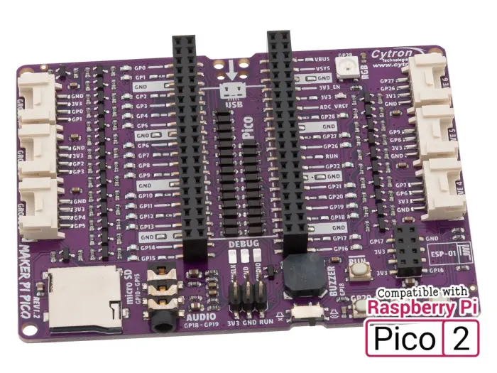Maker Pi Pico - Experimentkort för Pico 1/2 @ electrokit (1 av 8)