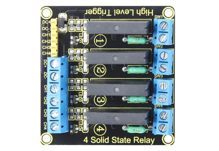 Halvledarrelä-modul 4 kanaler 240VAC 2A @ electrokit (2 av 3)