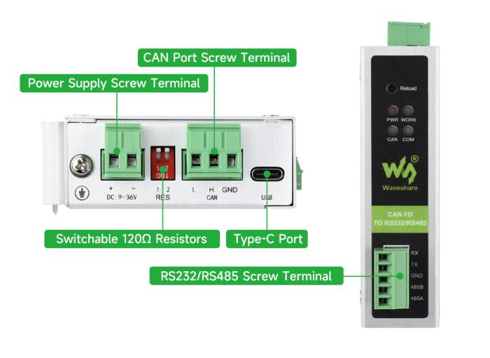 CAN-Bus FD till RS232 / RS485 protokollomvandlare @ electrokit (7 av 8)