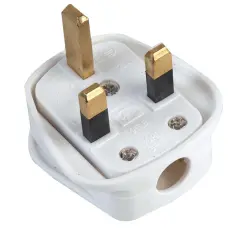 UK Mains Plug 250VAC 13A fuse vit @ electrokit