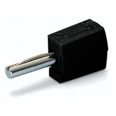 Banankontakt snabb 4mm hane 20A svart @ electrokit