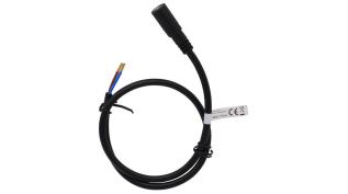 DC cable 2.1/5.5mm female to open end 0.5m black @ electrokit