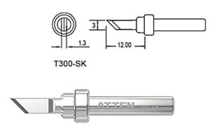 Soldering tip T300-SK straight angled 5mm @ electrokit
