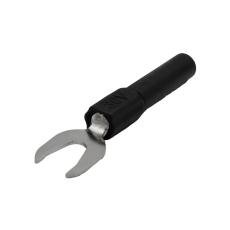 Adapter 4mm till gaffel svart @ electrokit