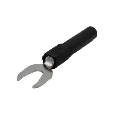 Adapter 4mm till gaffel svart @ electrokit
