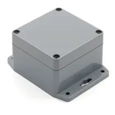 Apparatl&aring;da 82x80x55mm IP65 med fl&auml;ns gr&aring; ABS @ electrokit