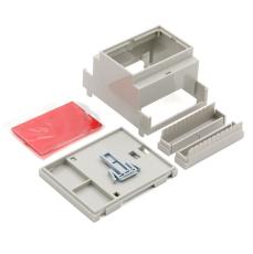 Kapsling f&ouml;r DIN-skena 4 modul med transparent f&ouml;nster @ electrokit