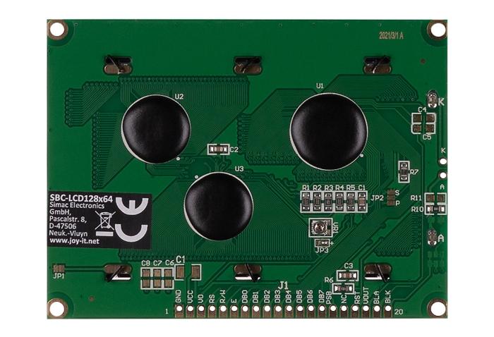 LCD grafisk 128x64 vit/blå SPI och parallell 5V @ electrokit (2 av 2)