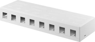 V&auml;ggbox f&ouml;r 8x Keystone modul @ electrokit