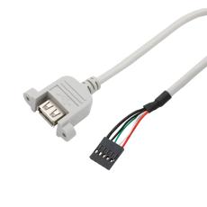 USB-A female panel mount to 5-pin dupont female 0.5m @ electrokit