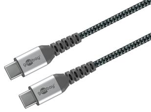 USB-C cable USB 2.0 60W 0.5m textile @ electrokit