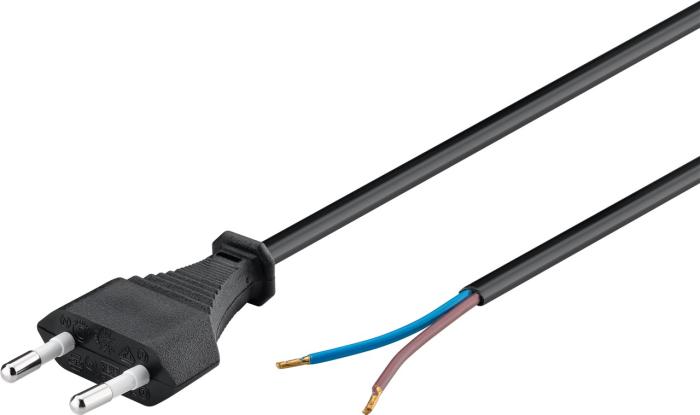 Mains cord CEE7/16 to open end 1.5m black @ electrokit (1 of 2)