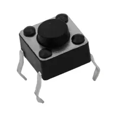 Taktil omkopplare PCB 6x6x4.3mm svart @ electrokit