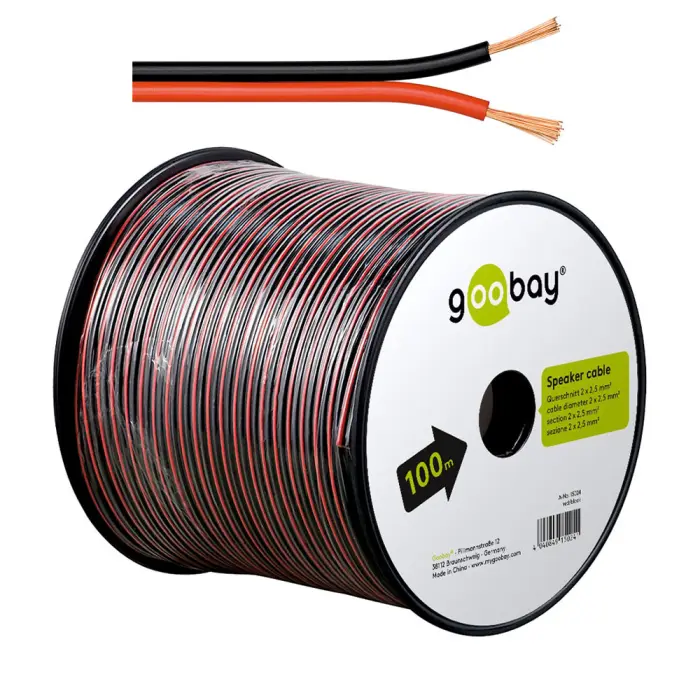 Cable 2x2.5mm² CCA red/black 100m @ electrokit (1 of 1)