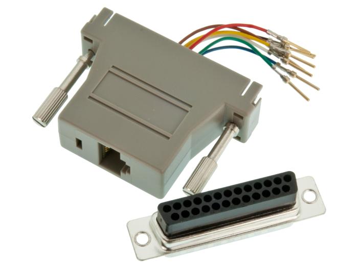 Adapter D-SUB 25-pol hane - RJ45 @ electrokit (2 av 2)