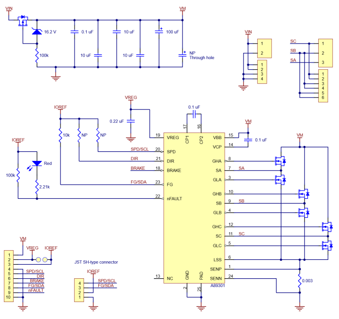 Motordrivare för BLDC 50V 11A A89301 @ electrokit (8 av 8)