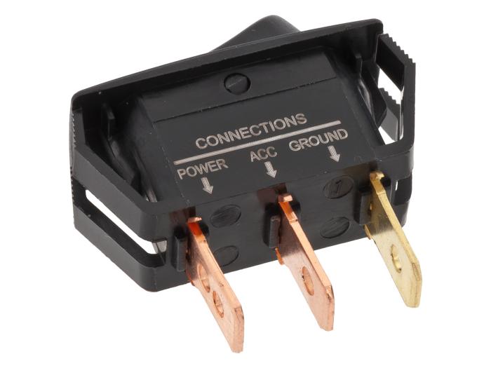 Vågomkopplare 1-pol on-off LED röd 12V @ electrokit (2 av 3)