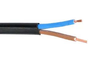 SKX nätkabel H03VV-F 2x0.75mm² svart @ electrokit