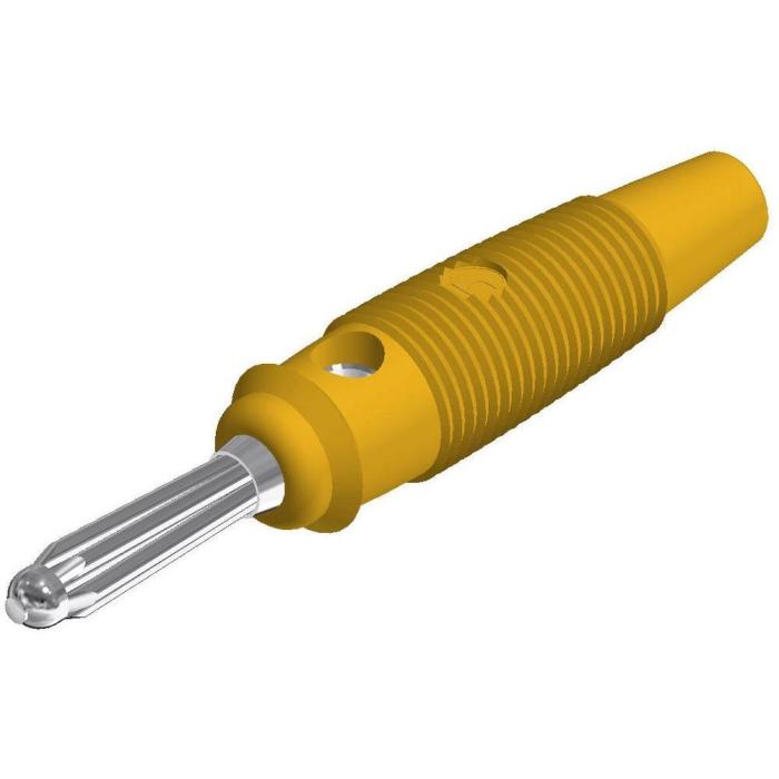 Bananplugg 4mm hane skruvanslutning gul @ electrokit (1 of 2)