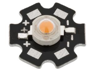 LED 3W fullspektrum 400-850nm på kort @ electrokit