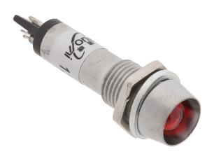 Panelindikator 12VDC &oslash;8mm r&ouml;d @ electrokit