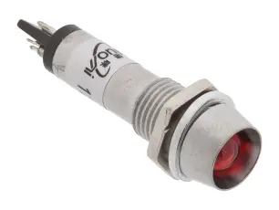 Panelindikator 12VDC &oslash;8mm r&ouml;d @ electrokit