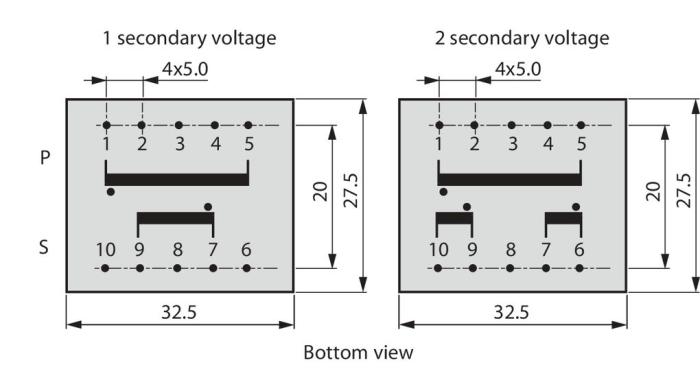 Transformator PCB 1.5VA 2x12V 2x62mA @ electrokit (2 av 2)