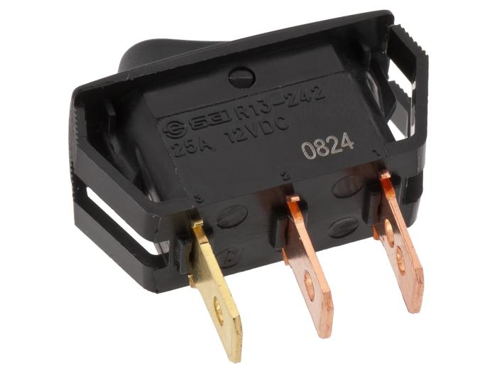 Vågomkopplare 1-pol on-off LED röd 12V @ electrokit (3 av 3)