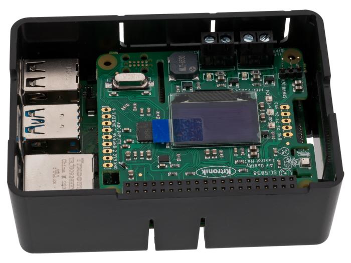 Inbyggnadslåda för Raspberry Pi 4 + HAT - svart @ electrokit (4 av 4)