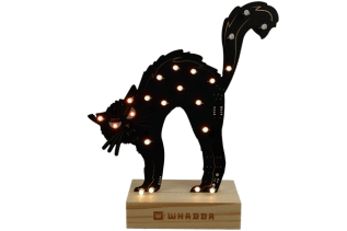 Halloween cat XL - soldering kit @ electrokit