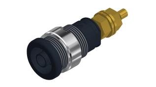 Labbjack chassi &oslash;4mm s&auml;kerhetstyp svart @ electrokit