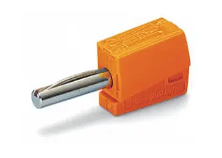 Banankontakt snabb 4mm hane 20A orange @ electrokit