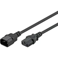 N&auml;tkabel f&ouml;rl&auml;ngning C13 till C14 0.5m svart @ electrokit