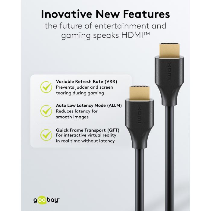 HDMI 2.2 Ultra96 kabel (16K@60Hz) 1m svart @ electrokit (3 av 6)
