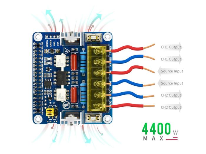 2x Triac HAT for Raspberry Pi @ electrokit (7 of 11)