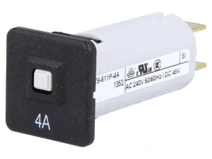 Automatsäkring T9-611 4A 240VAC 48VDC @ electrokit