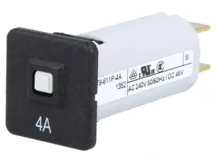 Automatsäkring T9-611 4A 240VAC 48VDC @ electrokit